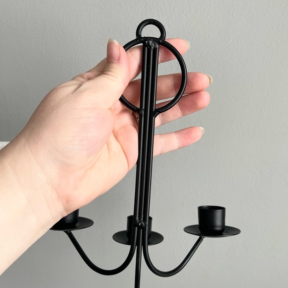 Black Metal Taper Candle Wall Sconces - Picture 2 of 4